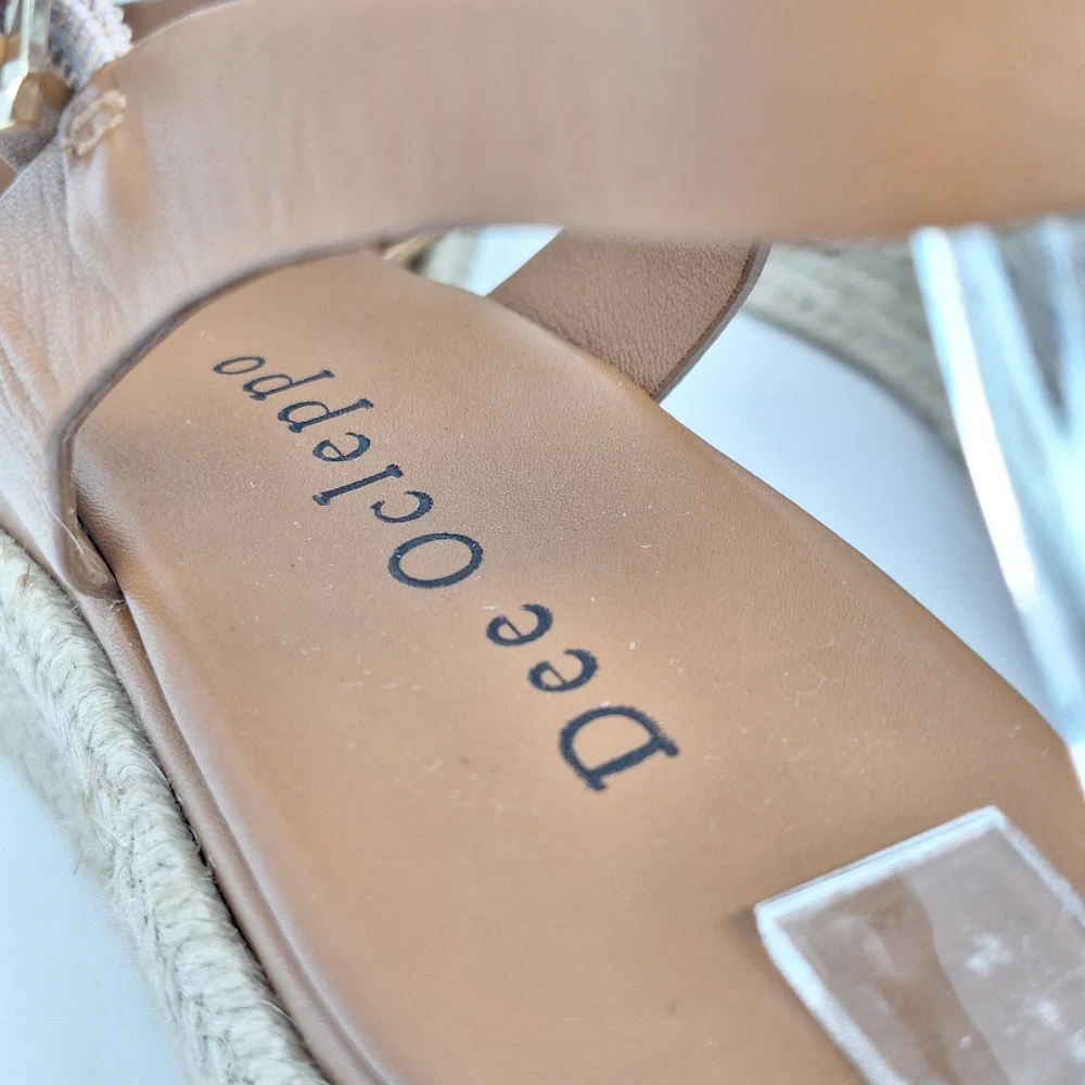 Dee Ocleppo Brown Calco Wedge Sandal Gladiator Espadrille
